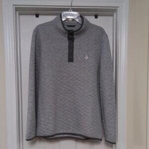 HOLDERNESS & BOURNE Quarter-Snap Grey Pullover Large